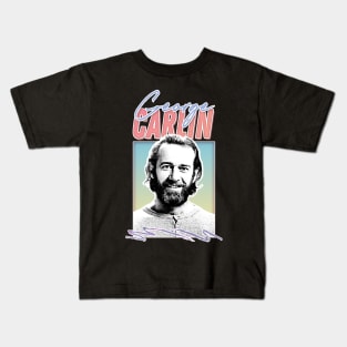 George Carlin / Retro Aesthetic Fan Art Design Kids T-Shirt